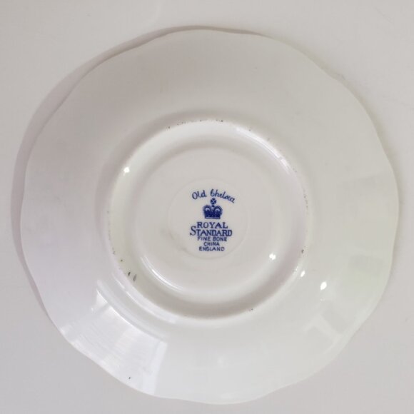 Vintage Old Chelsea Royal Stafford Bone China Cup Blue White - Picture 8 of 8